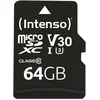 Image de Intenso Carte Mémoire Professional microSDXC 64 Go + Adaptateur, Classe 10, UHS-I U3, V30 Noir