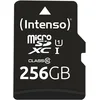 Image de Intenso 256 Go Premium Carte Mémoire microSD avec Adaptateur SD, Classe 10 UHS-I, Vitesse de Lecture maximale de 45 Mo/s de ARCANITE Noir 3423492