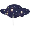 Image de Niermann Standby 642 Plafonnier Nuage EEK E, Bleu XXL, avec étoiles Fluorescentes (5x E14 max. 40 watts, 20 x 0,18 watts points Lumineux LED, Interrupteur à Tirette pour Fonction de répétition)