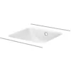 Image de BetteOne Lavabo encastré, sans trou pour robinet, avec trop-plein, A135, 435 x 416 mm, A135-000, Couleur: Blanc