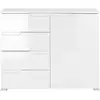 Image de Buffet 4 tiroirs 1 porte SPICE coloris blanc
