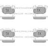 Image de MEYLE Jeu de garnitures de frein, frein à disque 0252141418/W Compatible avec: CITROËN AX, C15 Kasten/Großraumlimousine, C15 Kombi, C15 Pritsche/Fahrgestell, ZX, ZX Break, PEUGEOT 306