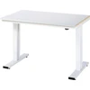 Image de Établi adlatus RAU 300 réglable en hauteur électriquement Plan de travail avec revêtement en tôle d'acier 1250 mm x 800 mm