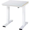 Image de Établi adlatus RAU 300 réglable en hauteur électriquement Plan de travail avec revêtement en tôle d'acier 750 mm x 800 mm
