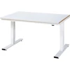 Image de Établi adlatus RAU 300 réglable en hauteur électriquement Plan de travail avec revêtement en tôle d'acier 1500 mm x 1000 mm