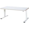 Image de Établi adlatus RAU 300 réglable en hauteur électriquement Plan de travail avec revêtement en tôle d'acier 2000 mm x 1000 mm