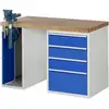 Image de Établi Rau modèle 7510 avec 4 tiroirs et armoire LxPxH 1250x900x840mm