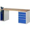 Image de Établi Rau modèle 7510 avec 4 tiroirs et armoire LxPxH 2000x700x840mm