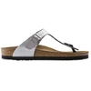 Image de Birkenstock pour femme. 43851 Sandales en cuir Gizeh (Ajustement Régulier) argenté (39), Plat, Aucun, Casuel