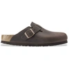 Image de Birkenstock pour femme. 860131 Sabots en Cuir Boston (Coupe Régulière) marron (38), Plat, Aucun, Casuel