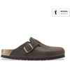 Image de Birkenstock pour femme. 860131 Sabots en Cuir Boston (Coupe Régulière) marron (39), Plat, Aucun, Casuel