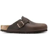 Image de Birkenstock pour homme. 860133 Sabots en cuir Boston Oiled (Ajustement Étroit) marron (39), Plat, Aucun, Casuel