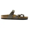 Image de Birkenstock pour homme. 71071 Sandales Mayari Birkibuc (Coupe Regular) pierre (41), Plat, Aucun, Casuel, Taupe
