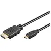 Image de goobay High Speed HDMI avec Câble Ethernet, Doré, Noir, 1.5m Longueur de Câble, 4.2mm Diamètre