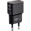 Image de Goobay Chargeur double USB 2,4A, 100-240V, noir 44951