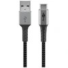 Image de Câble textile USB-C > USB-A avec connecteurs métalliques