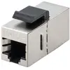 Image de Goobay 51444 CAT 5e Raccord Modulaire Keystone, Connecteur Electrique STP, Slim, Noir/Argent, 15.95mm Largeur