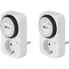 Image de goobay 55538 Minuterie analogique pour l'intérieur / Minuterie pour prises de courant / cycle de 15 minutes réglable / l'intérieur / LED de contrôle / fonctionnement continu possible / set 2 pièces