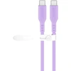 Image de Câble en silicone USB 2.0 violet, connecteur USB-C > connecteur USB-C