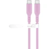 Image de Câble en silicone USB 2.0 rose, connecteur USB-C > connecteur USB-C