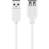 Image de Goobay 96196 Câble Rallonge de Recharge USB 2.0 Hi-Speed, Blanc, 0.3m Longueur