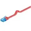 Image de Goobay 96311 CAT 6 A U/UTP Câble de Liaison Plat, Rouge, 1m Longueur