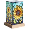 Image de Wagner Life Lampe à poser LED Art Light Tournesol, socle en bois, acrylique coloré
