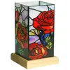 Image de Wagner Life Lampe de table LED Art Light Rose, socle en bois, acrylique, multicolore