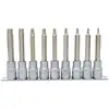 Image de 1/2" Jeu de douilles tournevis TX, longues, 9 pcs., T20-T60