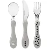 Image de LÄSSIG Set de couverts pour enfants 3 pièces Cuillère Fourchette Couteau Manche en plastique en acier inoxydable/Coutlery 3 pcs Little Chums Cat