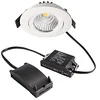 Image de Deko-Light Dione - Spot LED encastrable - En aluminium - Blanc - Rond - Diamètre : 82 mm - 3000 K - Blanc chaud - Avec bloc d'alimentation et connecteur pour câblage de passage - Intensité variable
