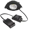 Image de Deko-Light Dione Spot LED encastrable noir rond Ø 82 mm 3000 K blanc chaud avec bloc d'alimentation et connecteur pour câblage traversant à intensité variable