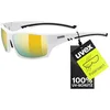 Image de uvex Sportstyle 222 Pola - Lunettes de Sport pour Hommes et Femmes - Polarisées - Confort et Maintien Parfait Sans Points de Pression - White/Yellow - One Size