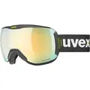 Image de uvex Downhill 2100 Cv - Masque de Ski pour Hommes et Femmes - à Contraste Élevé - Sans Distorsion et Anti-Buée - Black Matt/Gold-Green - One Size