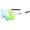 Image de uvex Sportstyle 236 Set - Lunettes de Sport pour Hommes et Femmes - Anti-Buée - Verres de Rechange Compris - White Matt/Green - One Size