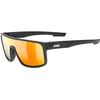 Image de uvex Lgl 51 - Lunettes de Soleil pour Hommes et Femmes - Effet Miroir - Catégorie de Filtre 3 - Black Matt/Red - One Size