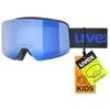 Image de uvex pwdr FM, lunettes de ski, Enfant unisexe, black matt/blue-clear, one size
