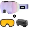 Image de Uvex epic ATTRACT Lunettes de ski sans monture, protection 100 % UV400, anti-buée et verres interchangeables, pour homme et femme, noir/lavande