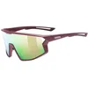 Image de uvex skyryse - lunettes de sport pour adults - forte protection contre les UV - protection à 100% contre les UVA, UVB et UVC - burgundy matt/rose mirror - one size