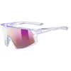 Image de uvex skyryse - lunettes de sport pour adults - forte protection contre les UV - protection à 100% contre les UVA, UVB et UVC - transparent purple/lavender mirror - one size