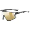 Image de uvex skyryse - lunettes de sport pour adults - forte protection contre les UV - protection à 100% contre les UVA, UVB et UVC - smoke gray matt/gold mirror - one size