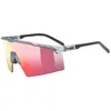 Image de Uvex flowline - lunettes de sport pour adults - protection à 100% contre les UVA, UVB et UVC - anti-buée - smoke matt/mir.red - one size