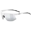 Image de Uvex aerios - lunettes de sport pour adults - protection à 100% contre les UVA, UVB et UVC - confort et maintien parfait sans points de pression - white matt/mir. silver - one size