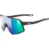 Image de Uvex sequenze - lunettes de sport pour adults - protection à 100% contre les UVA, UVB et UVC - anti-buée - black matt/mir.green - one size