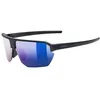 Image de Uvex vective   lunettes de sport polyvalentes et robustes avec verres de catégorie 3 et protection 100% UVA, UVB et UVC pour adultes   noir mat/miroir bleu   taille unique