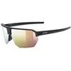 Image de Uvex vective   lunettes de sport polyvalentes et robustes avec verres de catégorie 3 et protection 100% UVA, UVB et UVC pour adultes   noir mat/miroir rose   taille unique