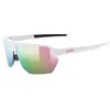 Image de Uvex vective   lunettes de sport polyvalentes et robustes avec verres de catégorie 3 et protection 100% UVA, UVB et UVC pour adultes   blanc mat/miroir rose   taille unique