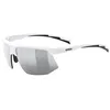 Image de Uvex aerios S V   lunettes de sport étroites et ultralégères à teinte automatique pour adultes avec traitement anti-buée et branches soft   blanc mat/fumé   taille unique