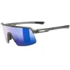 Image de Uvex dyrt jr.   lunettes de sport légères et stylées avec écran miroir, plaquettes de nez souples et branches soft pour enfants   fumé mat/miroir bleu   taille unique