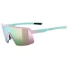Image de Uvex dyrt jr.   lunettes de sport légères et stylées avec écran miroir, plaquettes de nez souples et branches soft pour enfants   rose-vert mat/miroir rose   taille unique